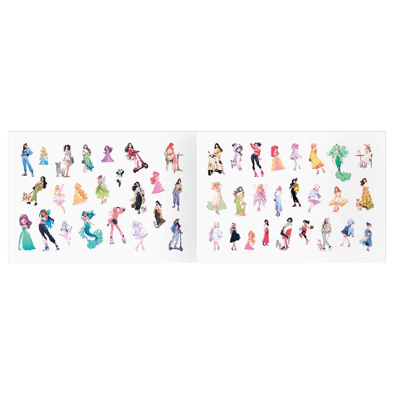 Альбом с наклейками ТРИ СОВЫ "100 наклеек. Стильные девочки", А5, 100шт.