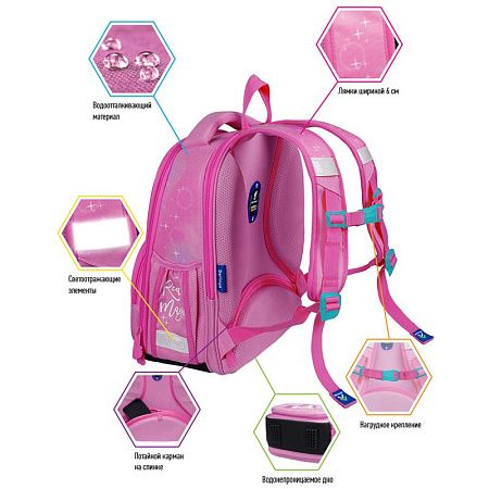 Ранец Berlingo Profi "Bubble Unicorn" 36*28*14см, 2 отделения, 4 кармана, анатомическая спинка 