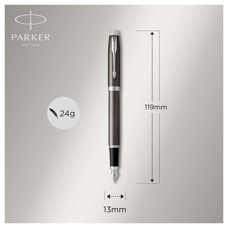 Ручка перьевая Parker "IM Dark Expresso CT" синяя, 0,8мм, подарочная упаковка 