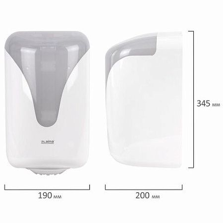 Диспенсер для полотенец с центральной вытяжкой LAIMA PROFESSIONAL ULTRA, (M1/M2), белый, ABS, 607766, 303210 