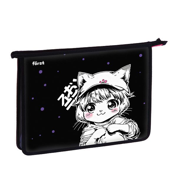 Папка для тетрадей 1 отделение, А4 Först "Plush Dream" , 340*245*40 мм, пластик, на молнии