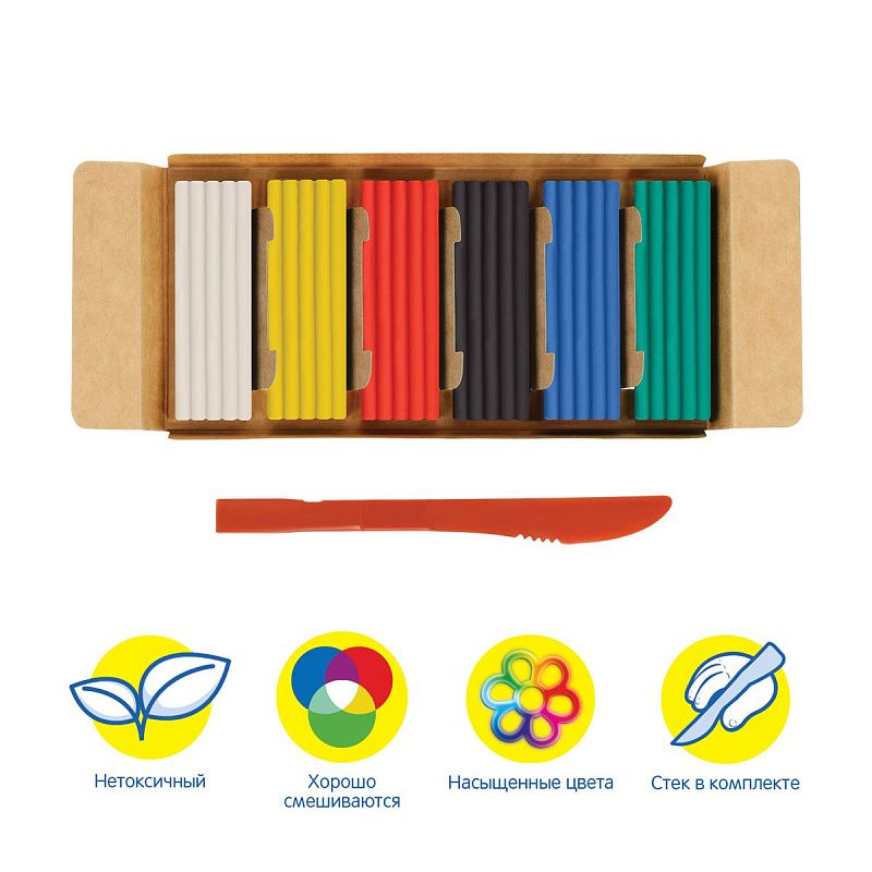 Пластилин Мульти-Пульти "Енот в сказке", 06 цветов, 72г, со стеком, картон