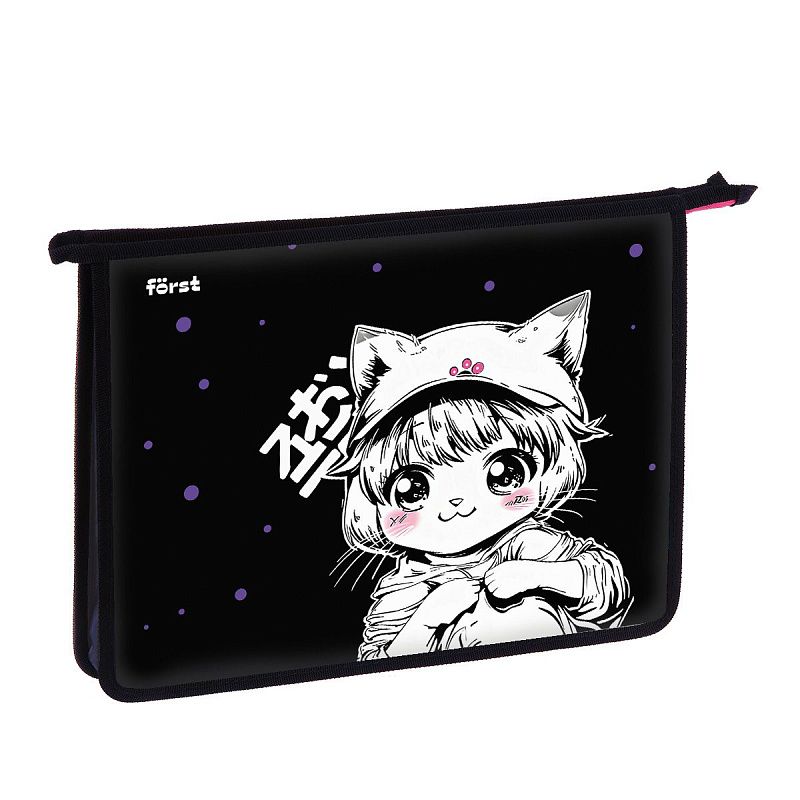 Папка для тетрадей 1 отделение, А4 Först "Plush Dream" , 340*245*40 мм, пластик, на молнии