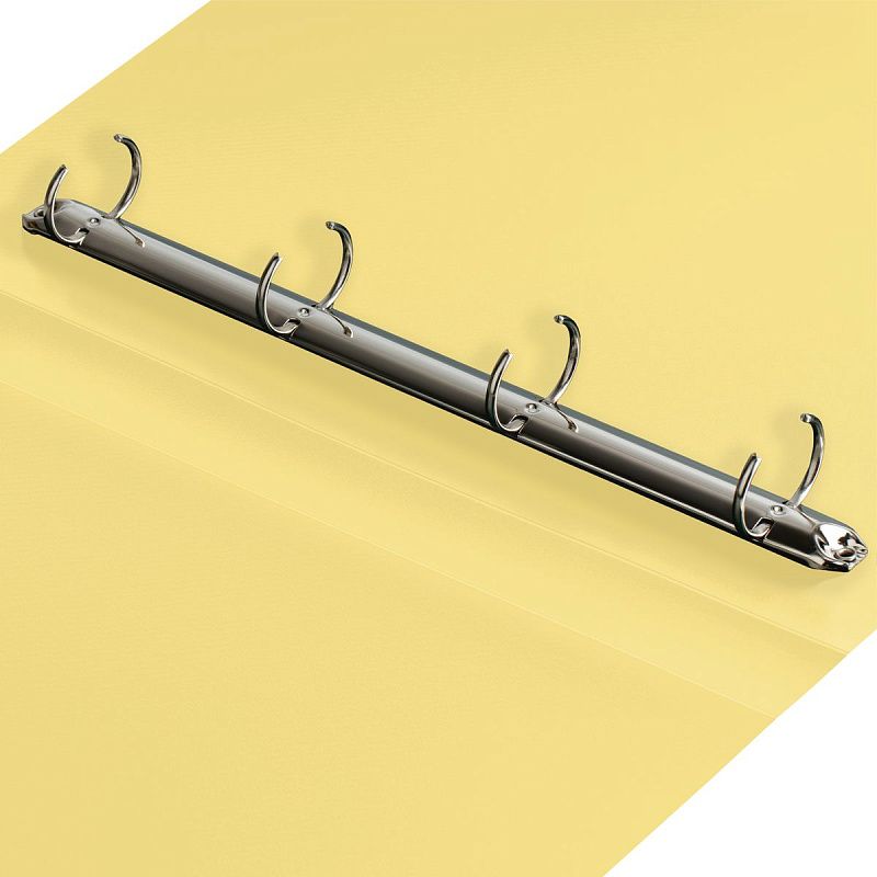 Папка на 4 кольцах СТАММ А4, 40мм, 500мкм, пластик, пастель, желтая 