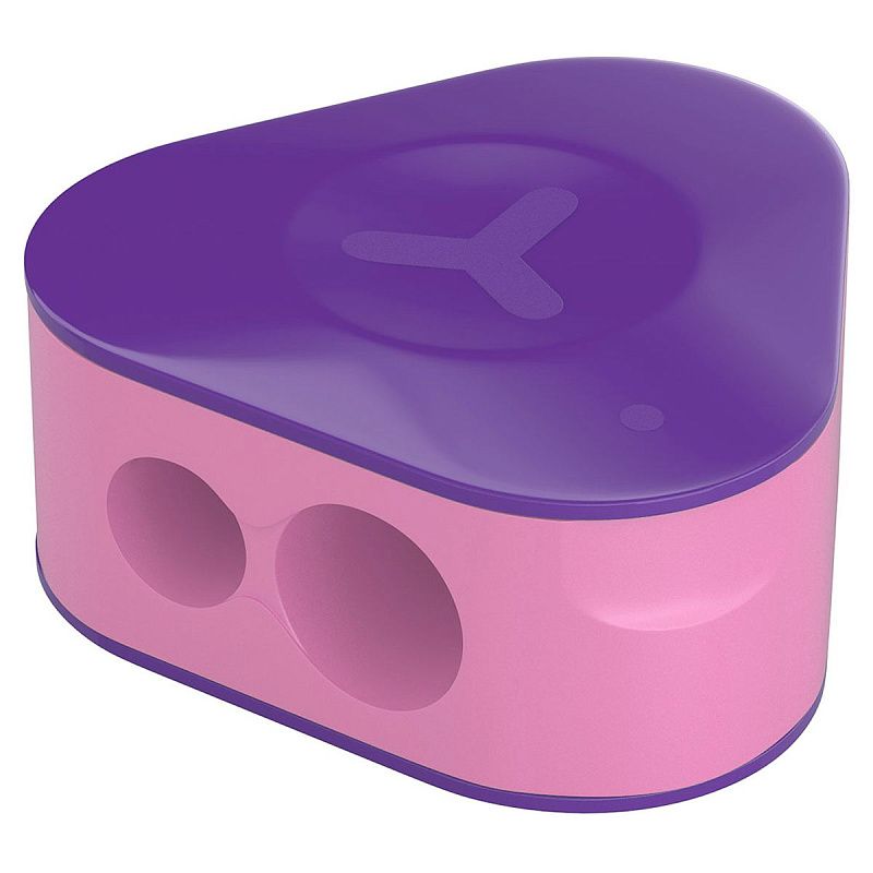 Точилка пластиковая Berlingo "Envy", с контейнером, 2 отверстия, ассорти 