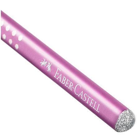 Карандаш ч/г Faber-Castell "Sparkle" B, трехгранный, заточен., жемчужный розовый 