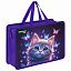 Папка на молнии с ручками BRAUBERG KIDS А4, 1 отделение, пластик, 100 мм, "Curious cat", 273376