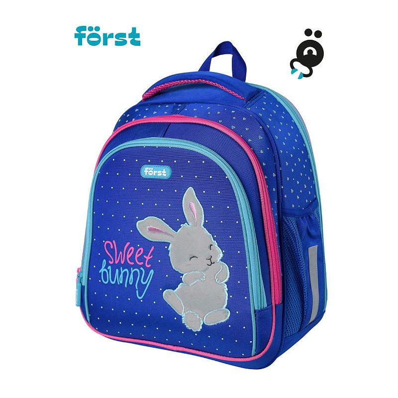 Ранец Först F-BASE "Sweet bunny" 36*29*17см, 3 отделения, 2 кармана, анатомическая спинка 