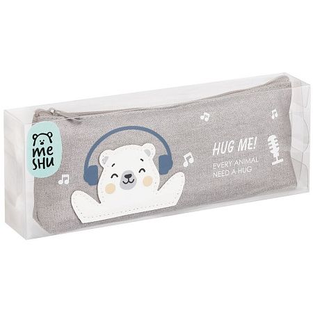 Пенал мягкий 210*82*40 MESHU "Happy bear", канвас 