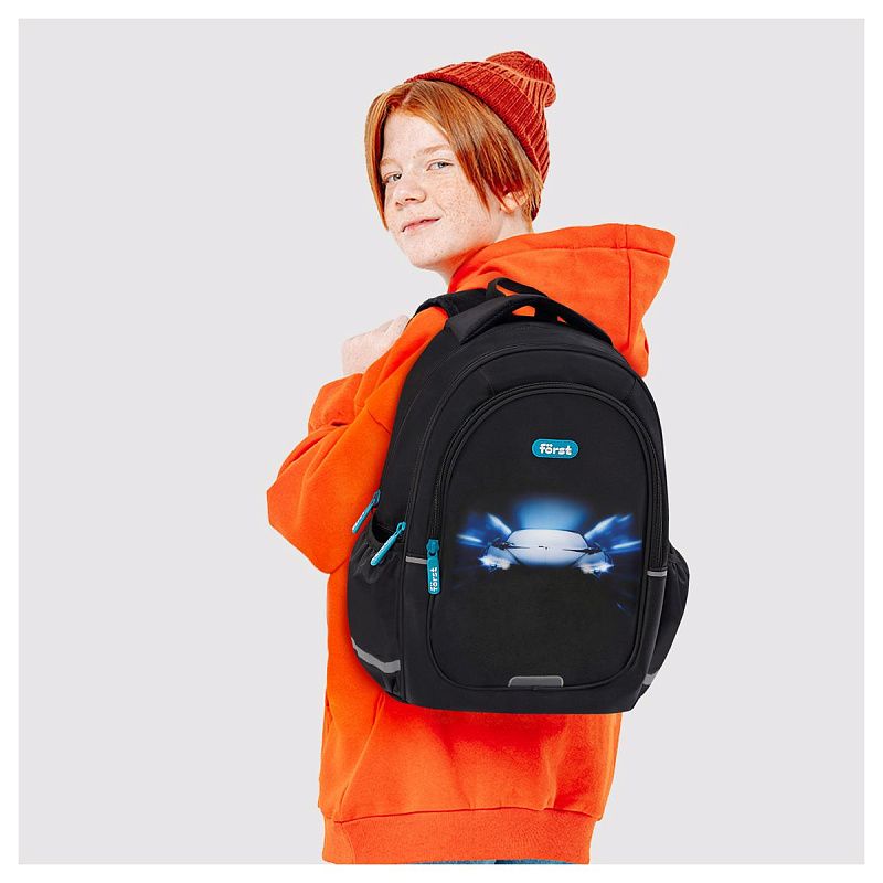 Рюкзак Först F-Cute "Car" 37*29*17см, 3 отделения, 2 кармана, анатомическая спинка 