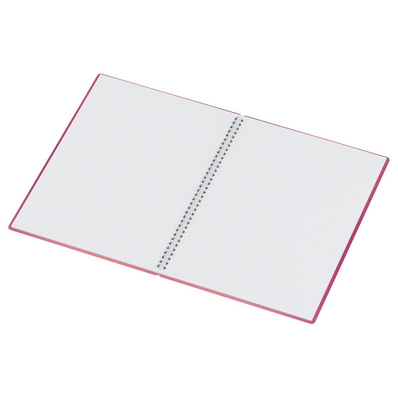 Тетрадь 80л., А4, клетка, на гребне BG "Сияние", пластиковая обложка, розовый