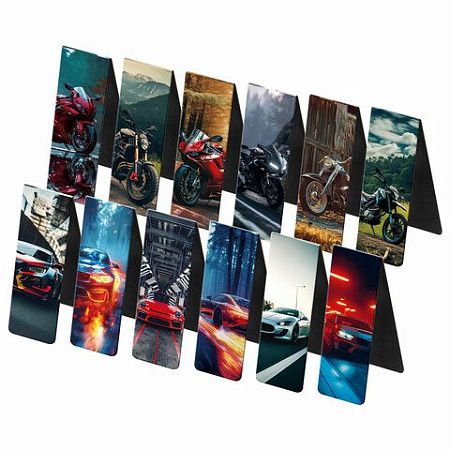 Закладки для книг МАГНИТНЫЕ, "ДЛЯ МАЛЬЧИКОВ", набор 12 штук, 60x20 мм, FUNSTER, 116656 