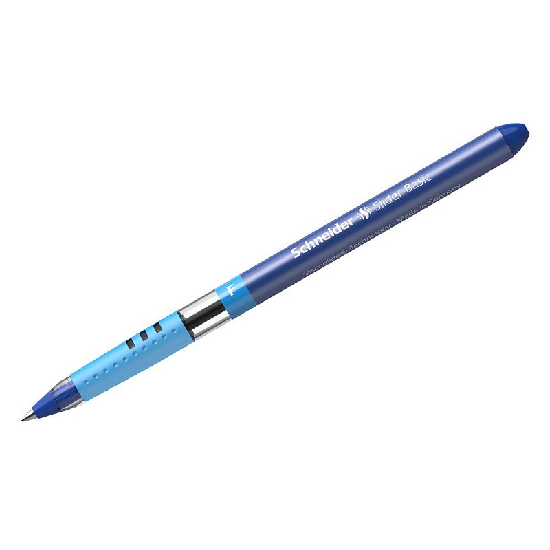 Ручка шариковая Schneider "Slider Basic" синяя, 0,8мм, грип 