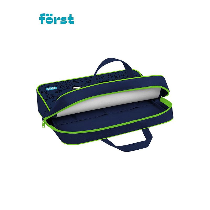 Папка текстильная с ручками 1 отделение, А4 Först "Monsters", 350*265*80мм, текстиль, на молнии 