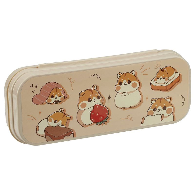 Пенал-футляр, 215*90*43 СТАММ "Хомяки", бежевый 