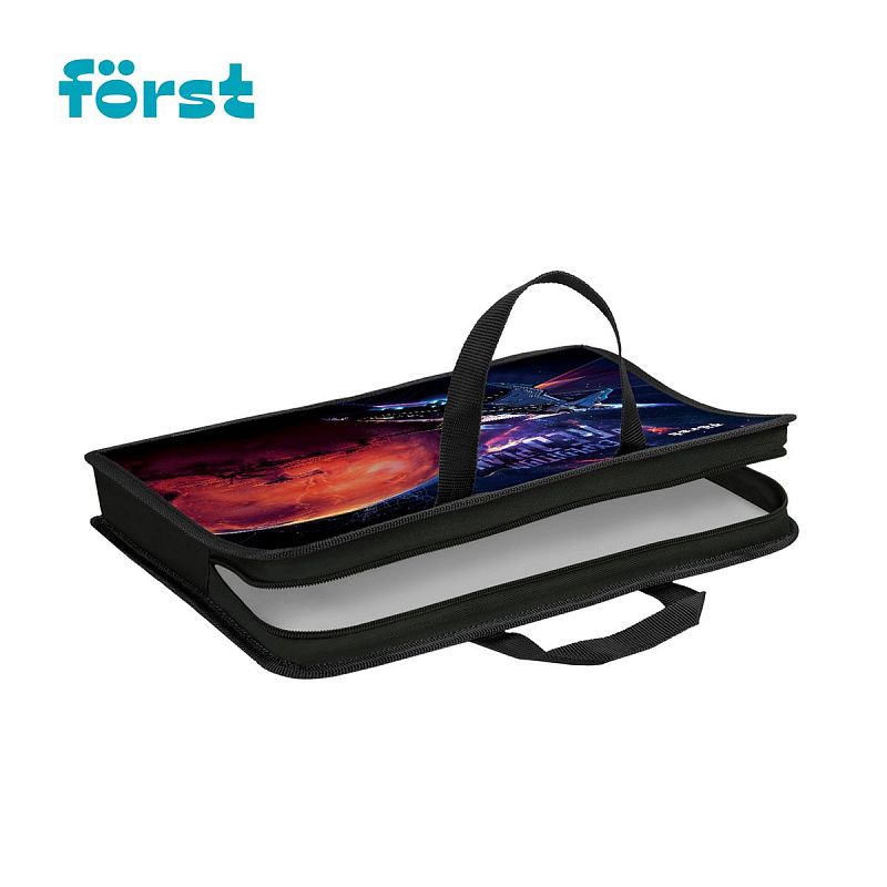 Папка с ручками 1 отделение, А4 Först "Red planet", 340*245*40мм, пластик, на молнии 