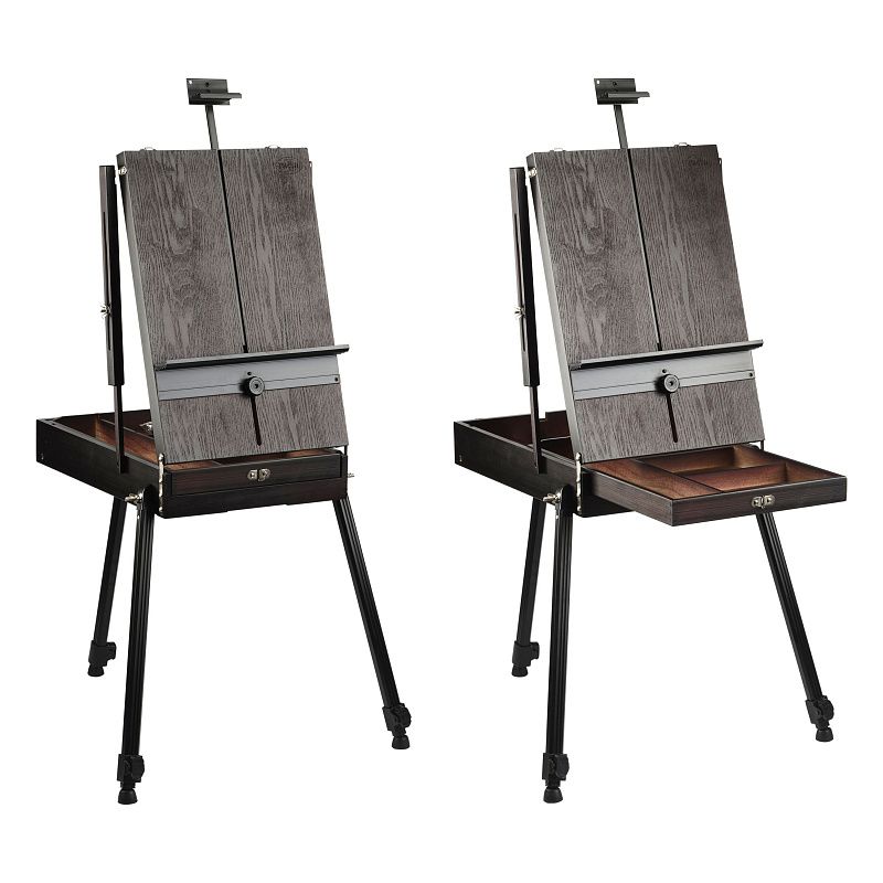 Этюдник напольный с ремнем и палитрой Гамма "Студия", 78*92*180см, сосна, коричневый