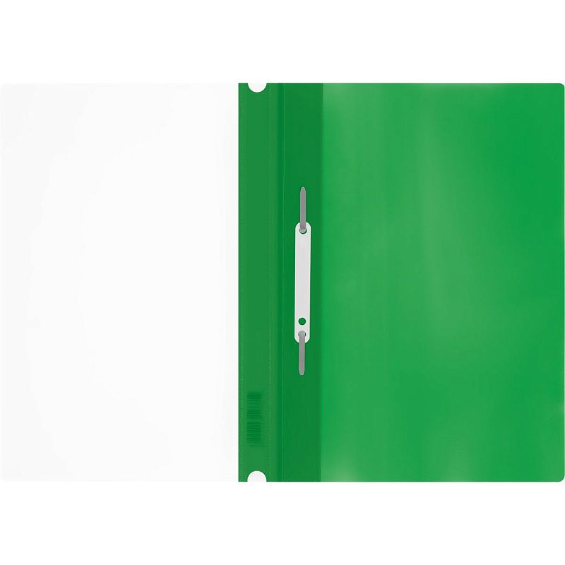 Папка-скоросшиватель пластик. перф. СТАММ А4, 160мкм, зеленая с прозр. верхом 