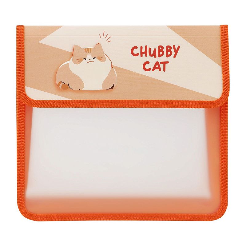 Папка для тетрадей 2 отделения, ArtSpace "Chubby cat", А5, пластик, на липучке 