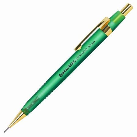 Карандаш механический 0,5 мм, HB, BRAUBERG EXTRA GOLD, ластик, корпус SOFT TOUCH, ассорти, 181963 