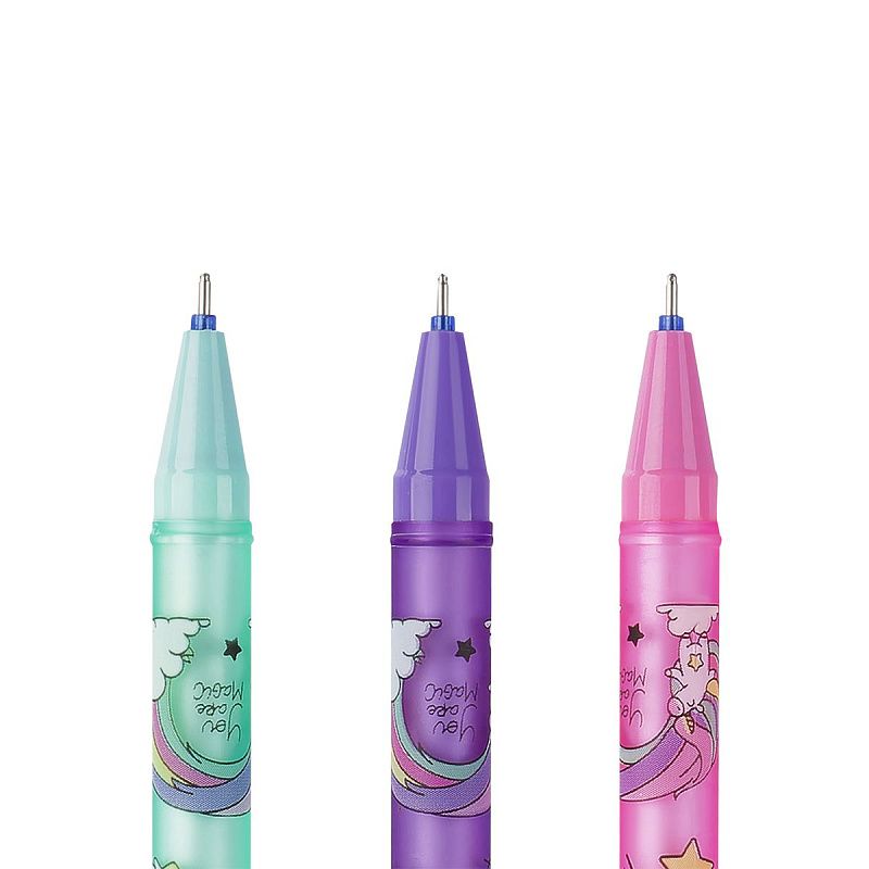 Ручка гелевая стираемая MESHU "Flying unicorn" синяя, 0,5мм, корпус ассорти 