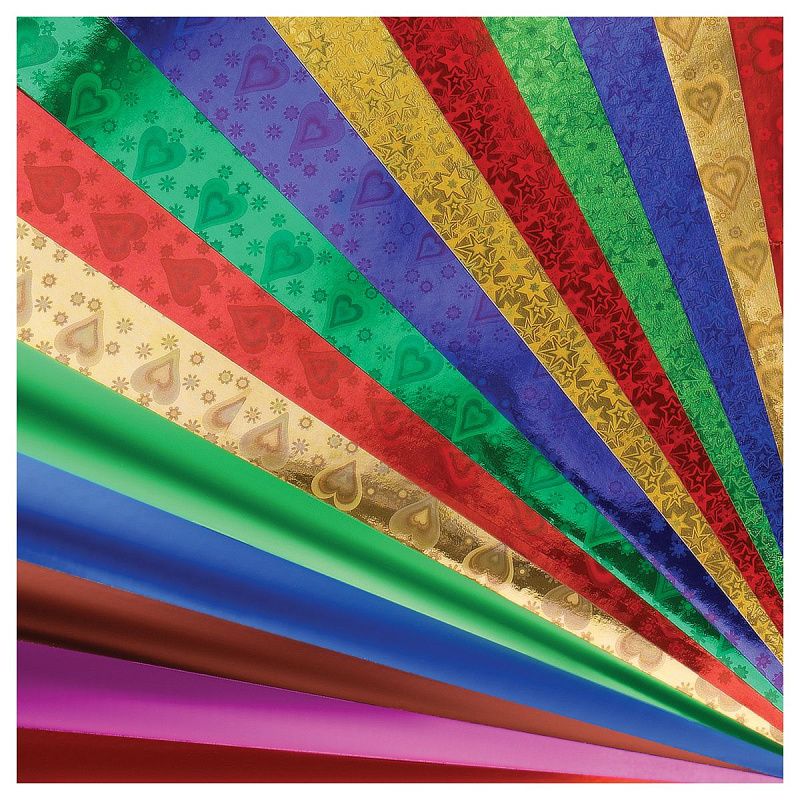 Бумага цветная металлизированная А4, Мульти-Пульти, 19л., 19цв., (7 стандартных и 12 голографических), в папке с европодвесом, "Енот в космосе"