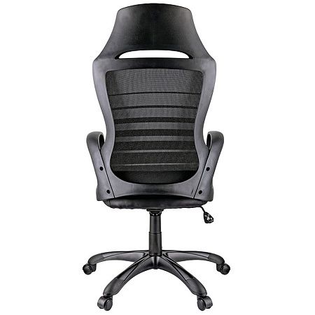 Кресло игровое Helmi HL-S05 "Podium", ткань/сетка/экокожа черная, пластик черный