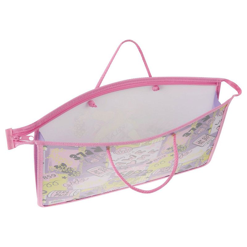 Папка с ручками А4 ArtSpace "City Girl", пластик, на молнии, 45мм 