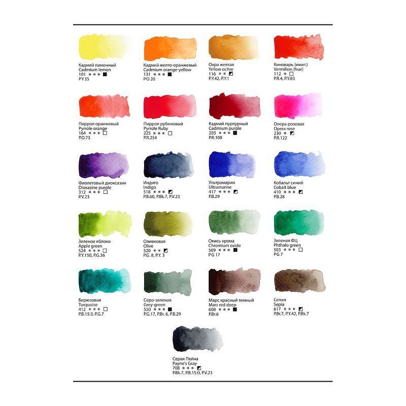 Акварель художественная Гамма "Старый Мастер" IWS "Городской пленэр", 21цв*2,6мл, кюветы, метал. коробка