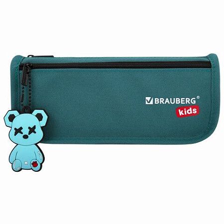Пенал мягкий BRAUBERG KIDS, 2 отделения, полиэстер, Cool bear, 22x10x6 см, 273554 