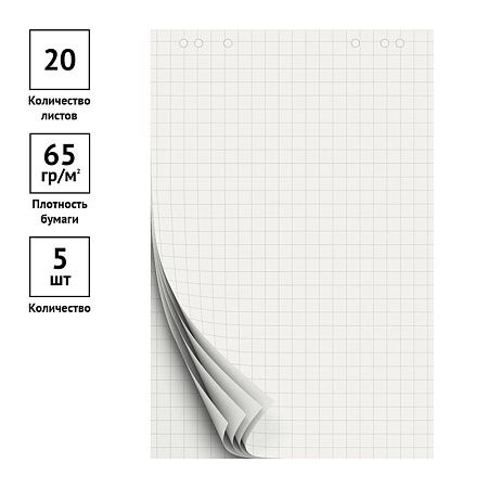 Блокнот для флипчарта OfficeSpace 60*90см, 20л., клетка, бюджет
