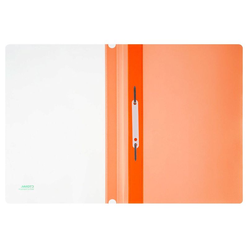 Папка-скоросшиватель пластик. СТАММ "Сияние" А4, 180мкм, оранжевый с прозр. верхом 