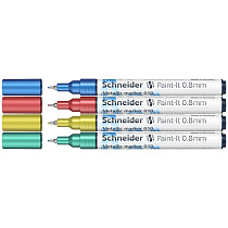 Набор маркеров для декорирования Schneider "Paint-It 010" 04цв., металлик, 0,8мм