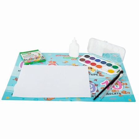 Настольное покрытие BRAUBERG KIDS для труда и творческих занятий, ПВХ, "Numbers", 50х35 см, 272361 