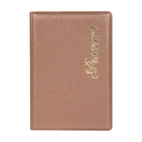 Обложка для паспорта OfficeSpace "Fusion" мягкий полиуретан, капучино, тиснение золотом