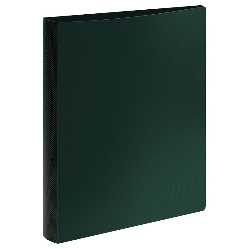 Папка на 4 кольцах СТАММ "Диагональ" А4, 40мм, 700мкм, пластик, изумруд 