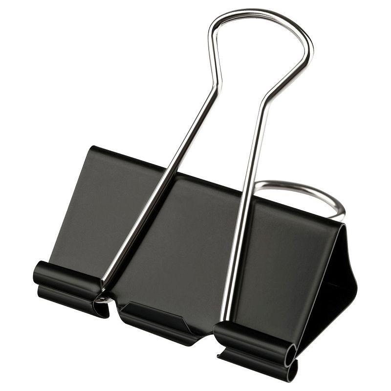 Зажимы для бумаг 51мм, OfficeSpace, 12шт., черные, картонная коробка