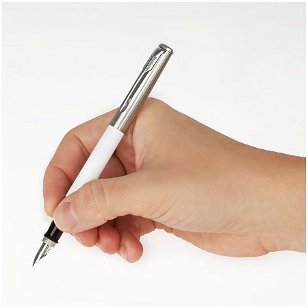 Ручка перьевая Parker "Jotter Originals White Chrome CT" синяя, 0,8мм, подарочная упаковка 