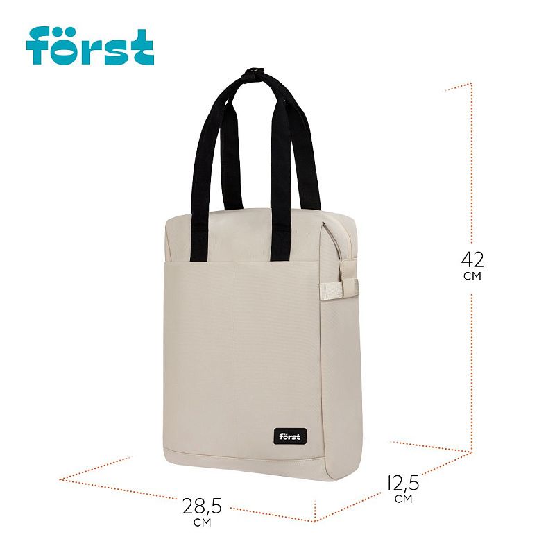 Рюкзак Först F-Casual "Beige Cream" 42*28,5*12,5см, 1 отделение, 1 карман, уплотненная спинка 