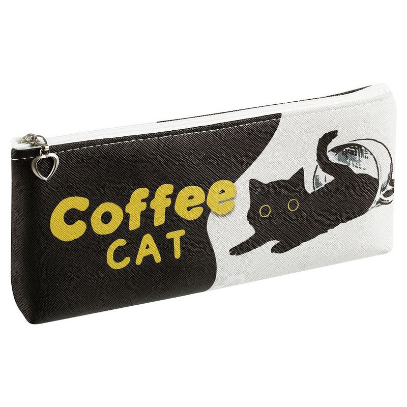 Пенал мягкий 200*85*30 MESHU "Coffee cat", искусственная кожа 