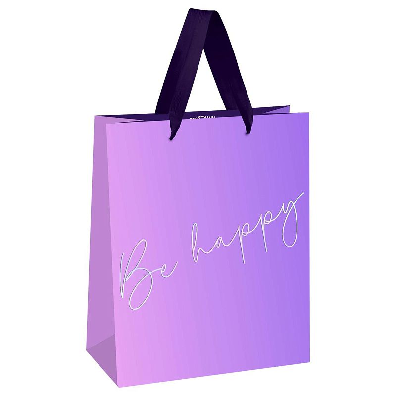 Пакет подарочный 18*23*10см MESHU "Purple mood", фольга, матовая ламинация