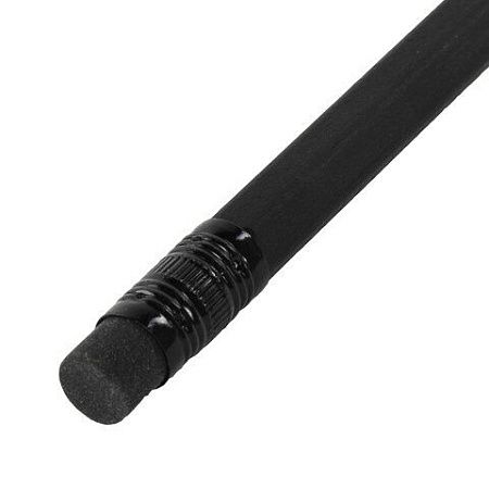 Карандаши чернографитные BRAUBERG НАБОР 6 шт., "Black Jack", НВ, с резинкой, черные, дерево, заточенные, 180608 
