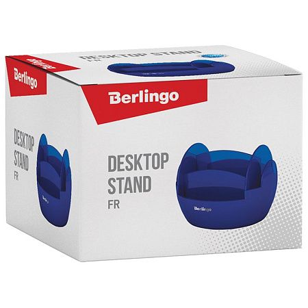Настольная подставка Berlingo "FR", пластиковая, вращающаяся, синяя