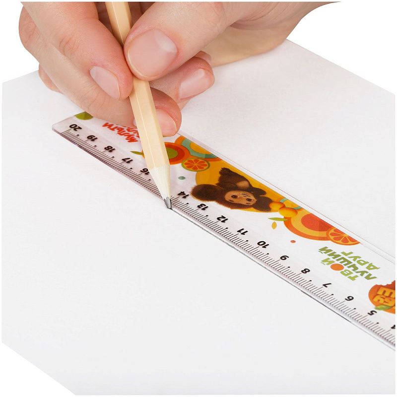 Линейка 20см Мульти-Пульти "Чебурашка", с принтом 