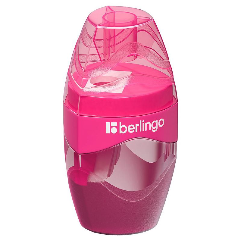 Точилка пластиковая Berlingo "Triangle" 1 отверстие, контейнер, ассорти, дисплей 