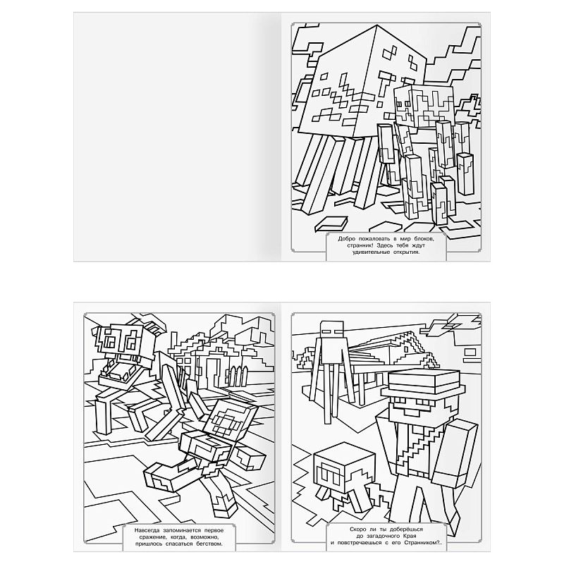 Раскраска-МАКСИ 240*285мм, 16 стр., ТРИ СОВЫ "В стиле Minecraft"