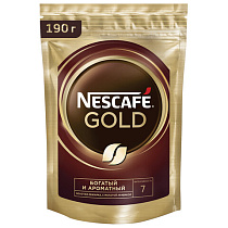 Кофе молотый в растворимом NESCAFE (Нескафе) "Gold", сублимированный, 190 г, мягкая упаковка, 12403031