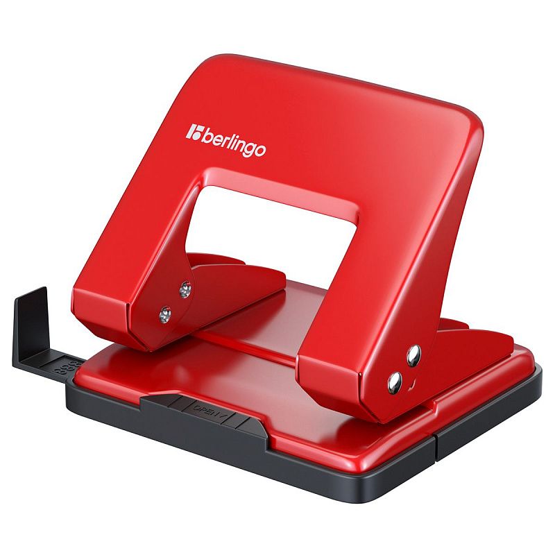 Дырокол Berlingo "Universal" 20л., металлический, ассорти, с линейкой