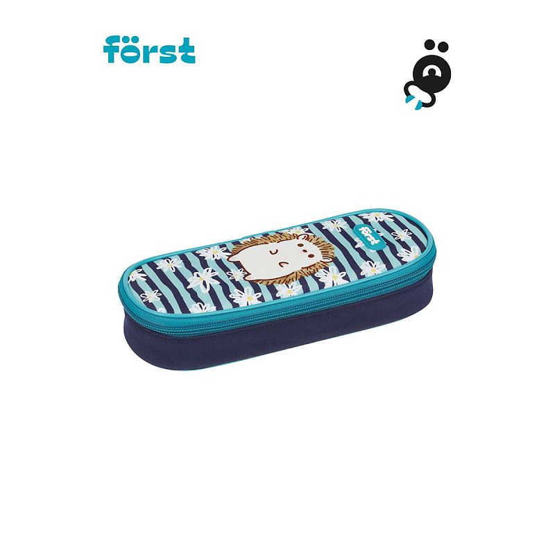 Пенал корпусный 1 отделение, 220*90*45 Först "Blue hedgehog", полиэстер 