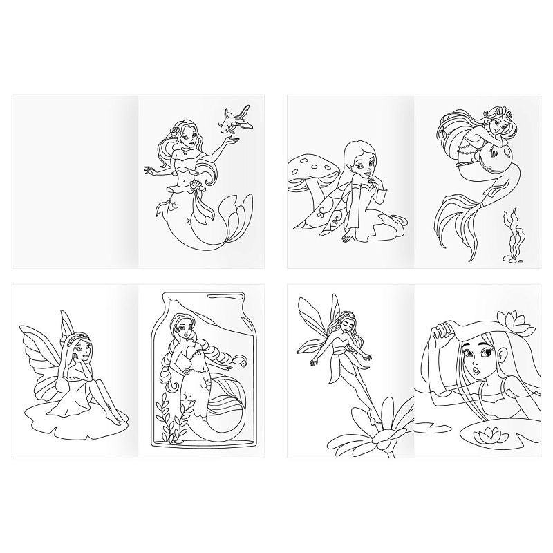 Суперраскраска на склейке А4, 40 стр., ТРИ СОВЫ "Феи и русалки"